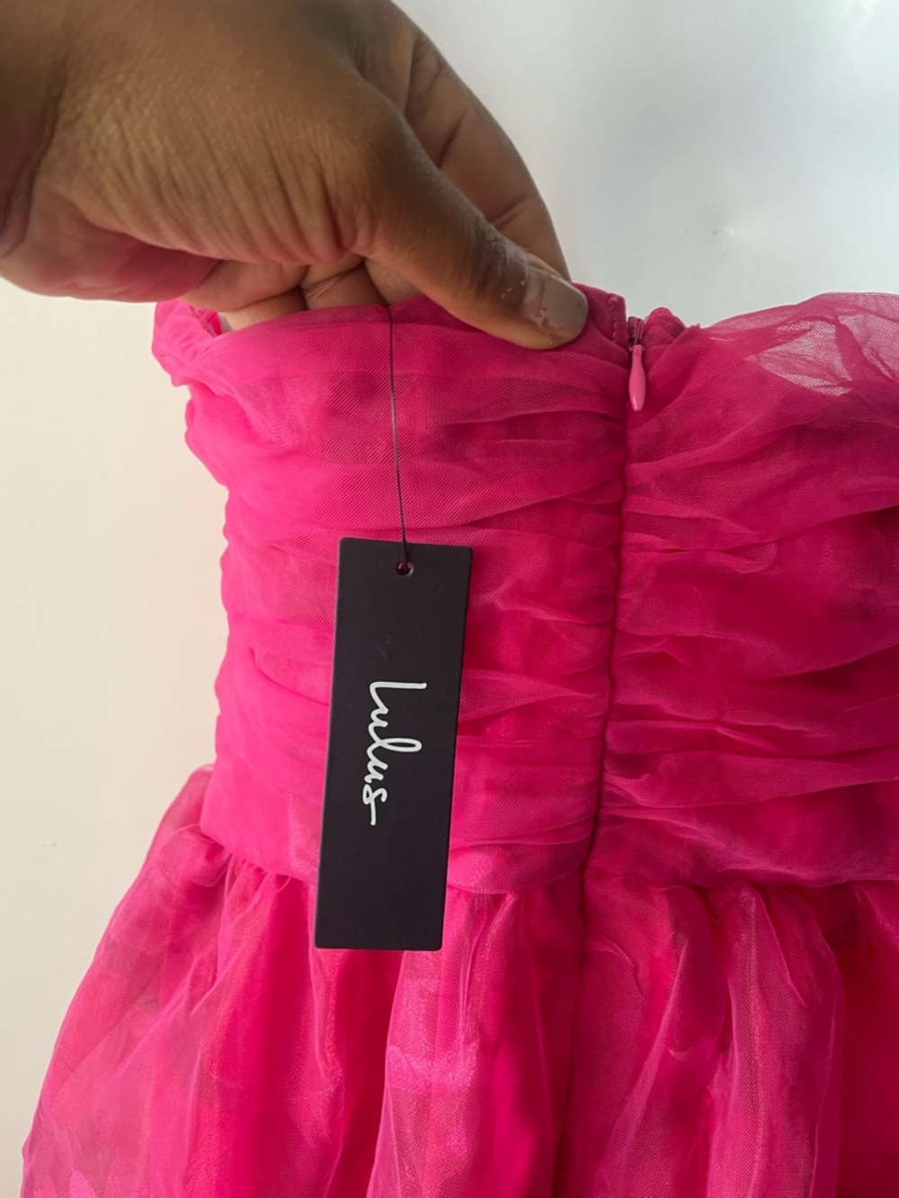 Lulu's Vibrant Hot Pink Tulle Strapless Party Dress - Picture 5 of 12